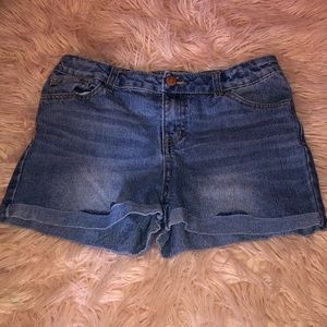 blue jean shorts
